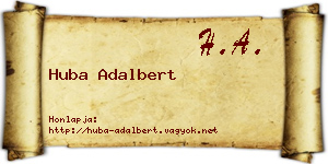 Huba Adalbert névjegykártya